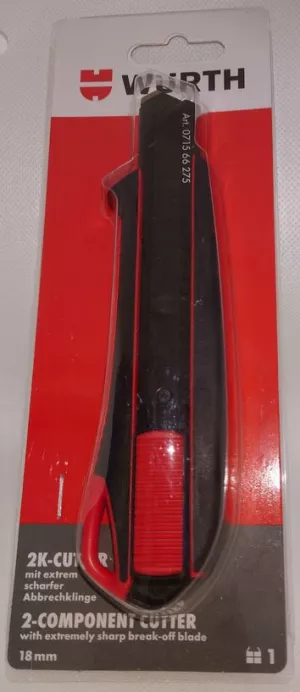 Cuttermesser 2-K Griff 18mm inkl. 3 Abbrechklingen Würth 