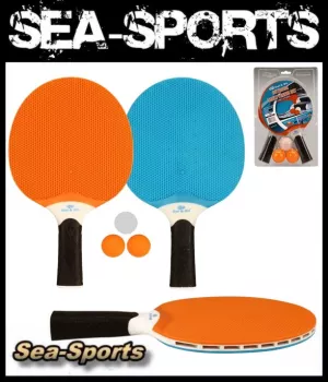 Outdoor Tischtennissatz inkl. 3 Bälle und 2 Schläger in Blau Orange