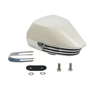 Hupe Messingverchromte Elektromagnetische Signalhorn mit weiße Kunststoff Kappe Einklang L=155mm 12Volt