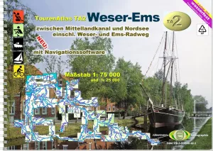 TA2 TourenAtlas Weser-Ems Wasserwandern Mittellandkanal und alle Gewässer nördlich des MLK ISBN 978-3-929540-63-5 3.Auflage 2018 Wassersportwanderkarte Wassersportkarte Wasserwanderkarte