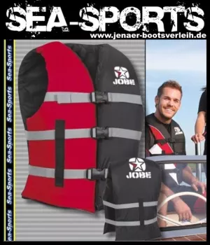Ausleihgebühr ab 1Tag Schwimmweste ab 40kg-90+kg Promo Vest Universal Red für Wassersport Rot